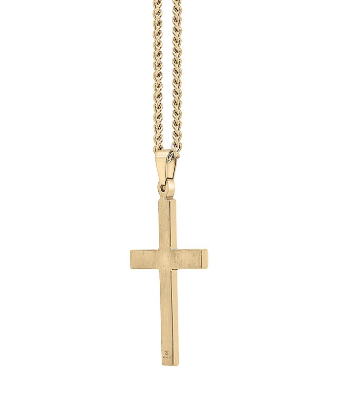 Macy's Men's Cross 24" Pendant Necklace in Stainless Steel & Reviews