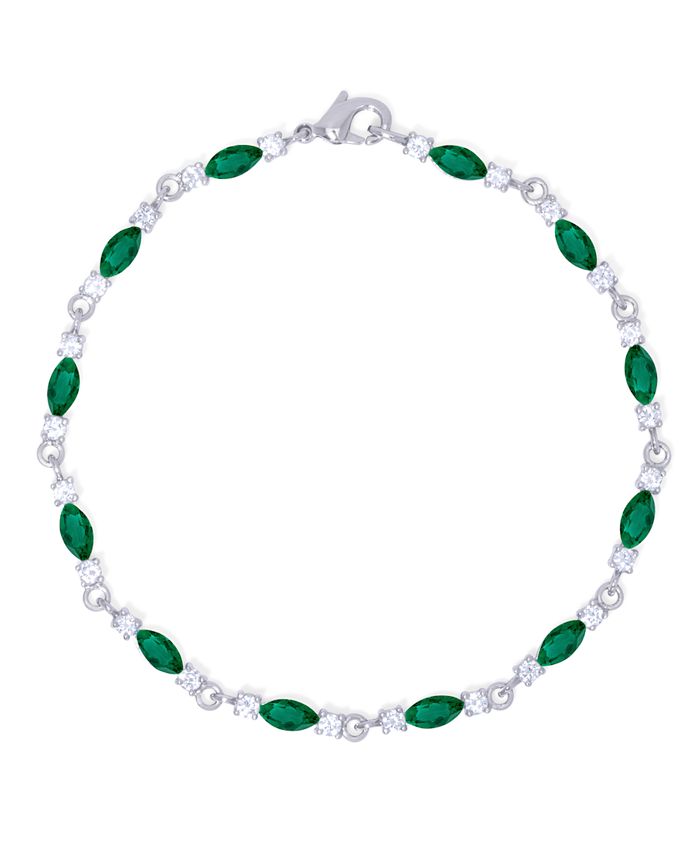 Macy s Simulated Emerald Cubic Zirconia Marquise Bracelet in