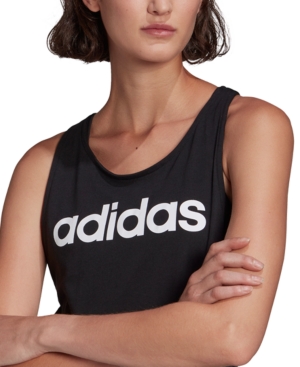 Shop Adidas Originals Women's Cotton Essentials Loose Logo Tank Top In Black