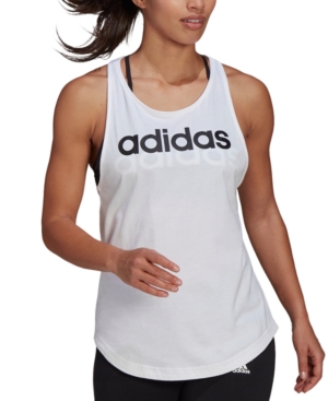 Shop Adidas Originals Women's Cotton Essentials Loose Logo Tank Top In White