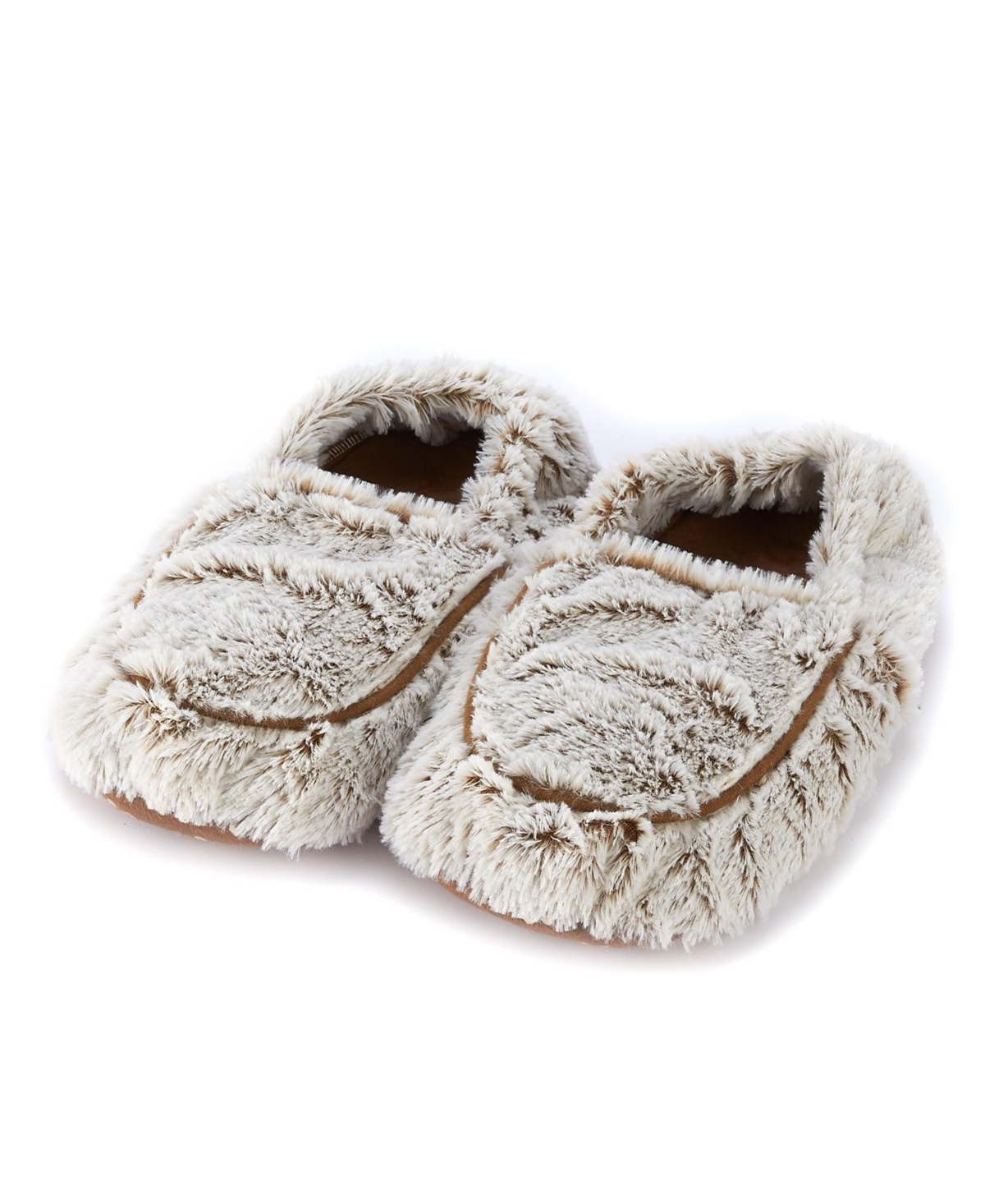 Warmies Microwavable Soothing Scented Faux Fur Slippers In Brown