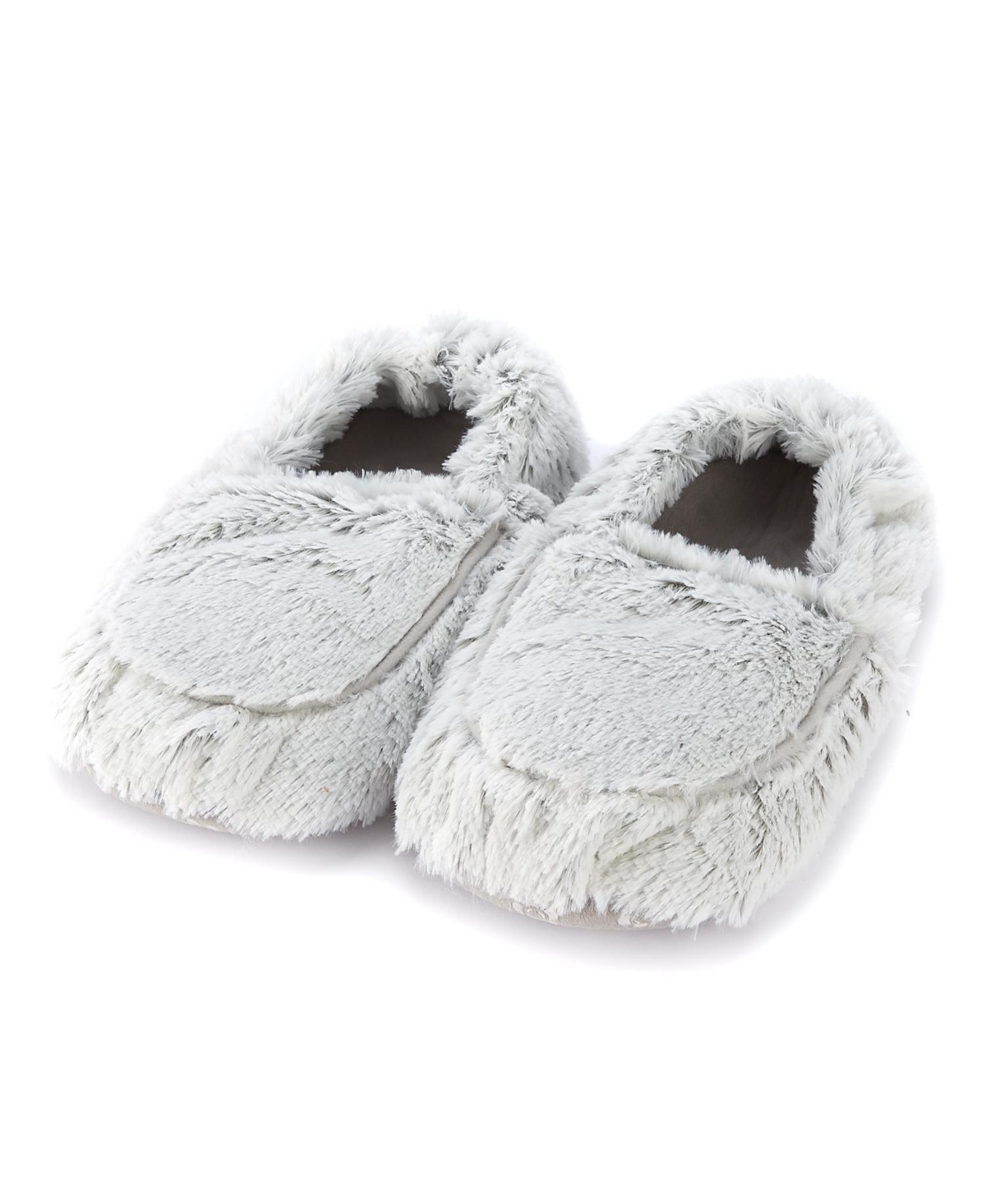 Warmies Microwavable Soothing Scented Faux Fur Slippers In Gray