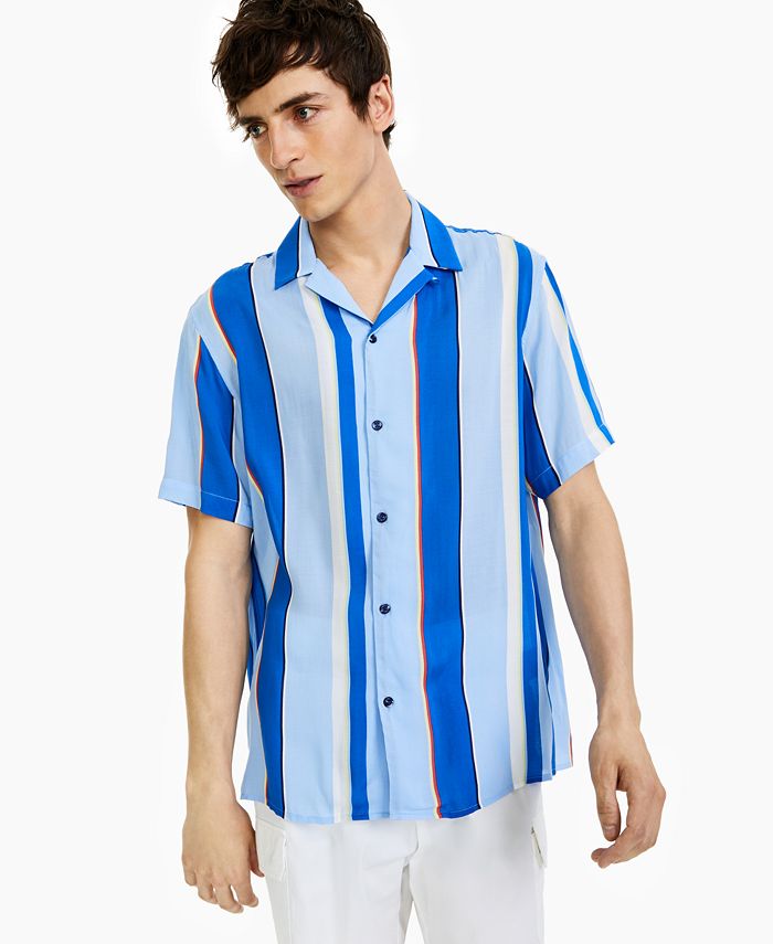 INC International Concepts Men's Gingko Striped Shirt, Created for Macy ...