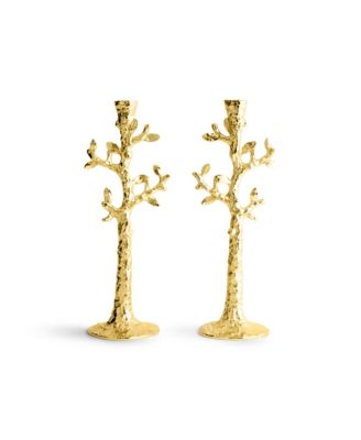 Tree of Life Candle Holder Set of 2 Gold