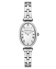 Ladies 2 Hands Slim Silver-Tone Stainless Steel Band Watch 22mm