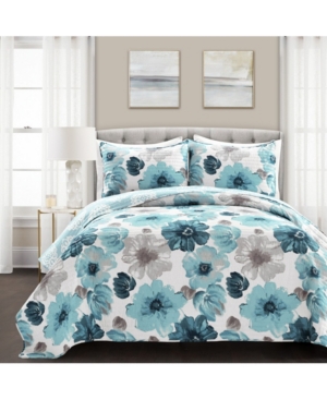 LUSH DECOR LEAH 3 PIECE QUILT SET, FULL/QUEEN