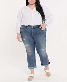 Plus Size Marilyn Straight Ankle Jeans in Cool Embrace Denim