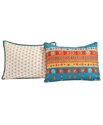 Boho Watercolor Border 3 Piece Quilt Set, Full/Queen