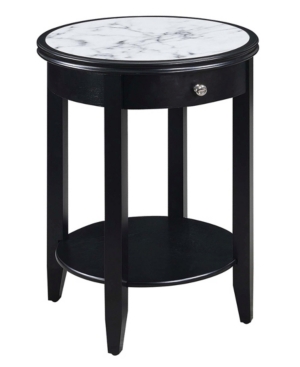 Convenience Concepts American Heritage Baldwin 1 Drawer End Table With Shelf In Black