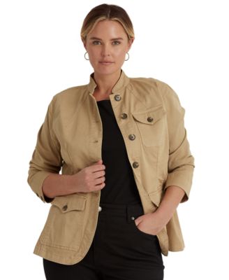 Lauren Ralph Lauren - Plus-Size Stretch-Cotton Chino Jacket