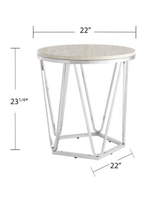 Lunia Faux Stone Round Side Table