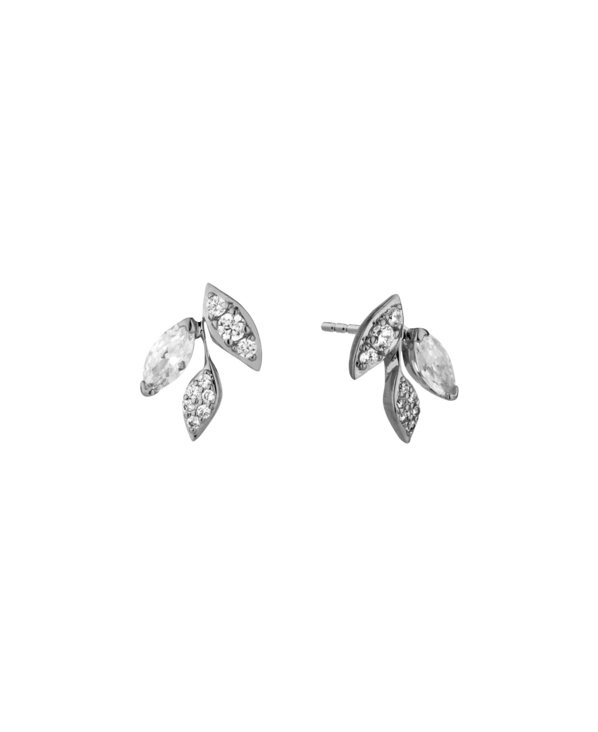 Leaf Stud Earring, Created for Macy's - Rhodium Plated