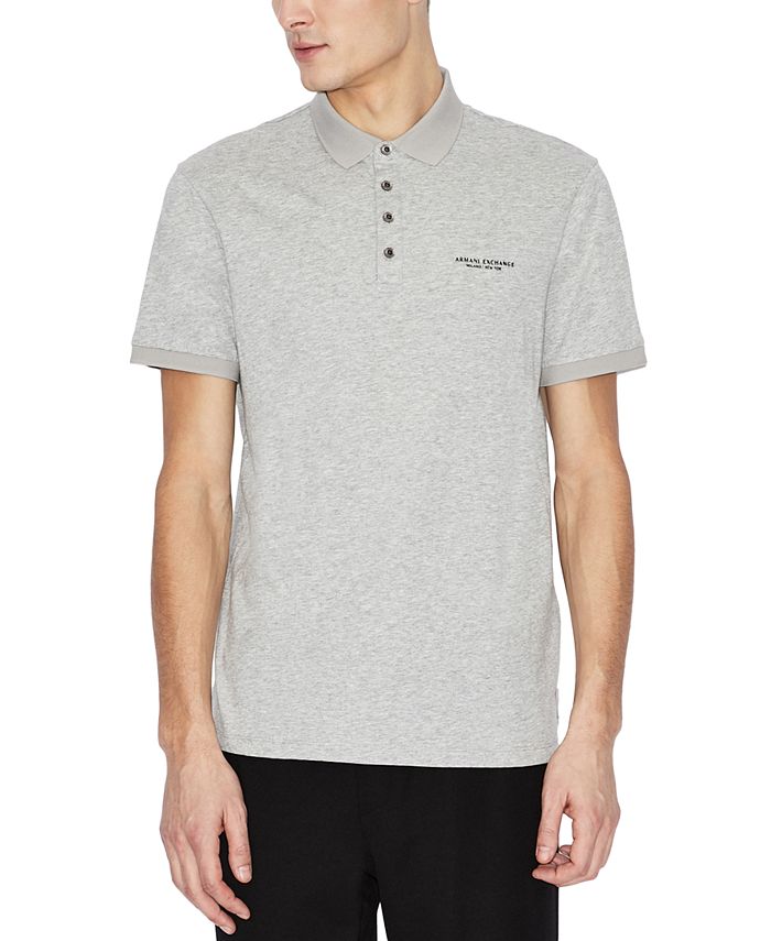 A|X Armani Exchange Men's Regular-Fit Logo-Print Polo Shirt - Macy's