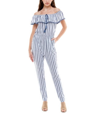 Planet Gold Juniors' Off-The-Shoulder Jumpsuit