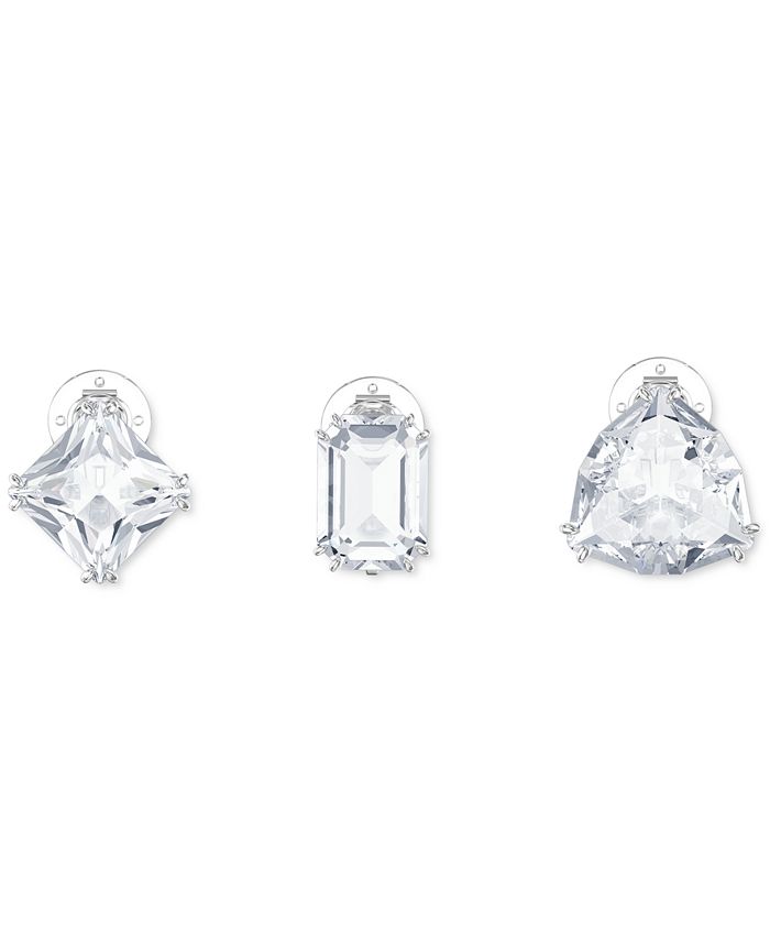 Swarovski SilverTone 3Pc. Set Single Stud Earrings Macy's