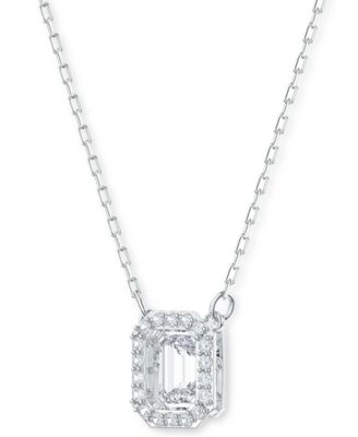 Rhodium-Plated Millenia Pendant Necklace, 15" + 2" extender
