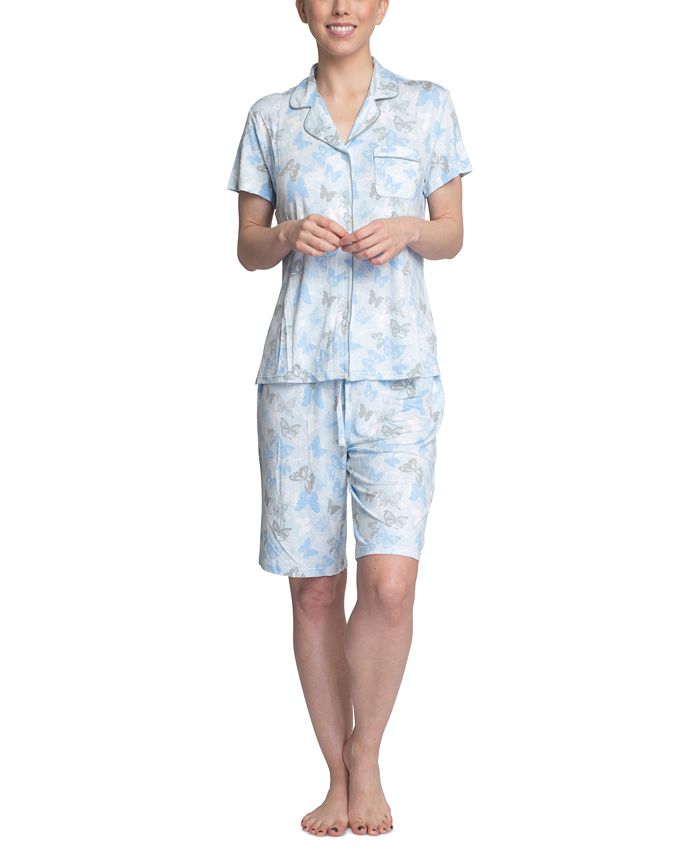 Hanes Printed Knit Bermuda Shorts Pajama Set & Reviews All Pajamas
