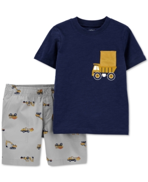Carter's Baby Boys 2-Pc Truck Cotton T-Shirt & Shorts Set