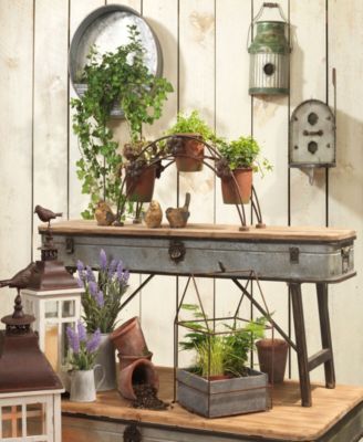 Hanging Round Galvanized Metal Wall Planter