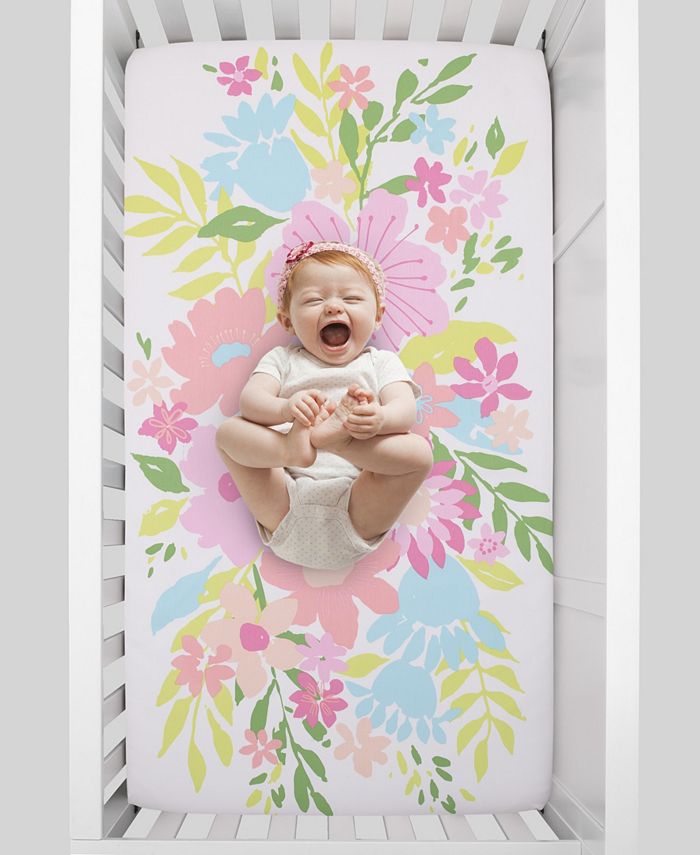 Macy's Floral Burst Flower 1 Photo Op Fitted Crib Sheet Macy's