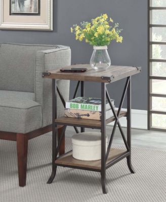 Brookline End Table, Charcoal Gray & Slate Gray Frame 17.75 x 26 x 17.75 in.
