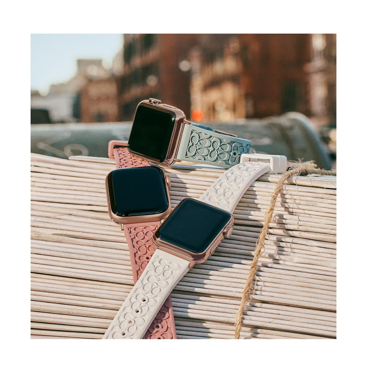 Ремешок Coach для Apple Watch 38/40/41 мм, розовый силикон — фото 4