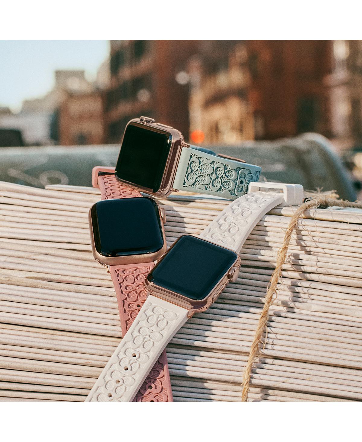 Ремешок COACH для Apple Watch 38/40/41 мм, розовый силикон — фото 5