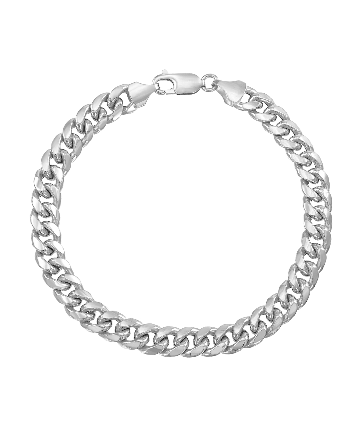 ITALIAN GOLD MEN'S MIAMI CUBAN LINK 8-1/2" BRACELET (7MM)IN 10K WHITE GOLD