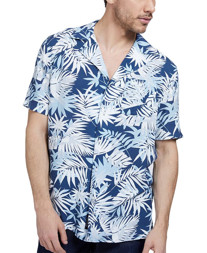 Marciano by Guess Men's Palm Print Button-Front Shirt - Macy's