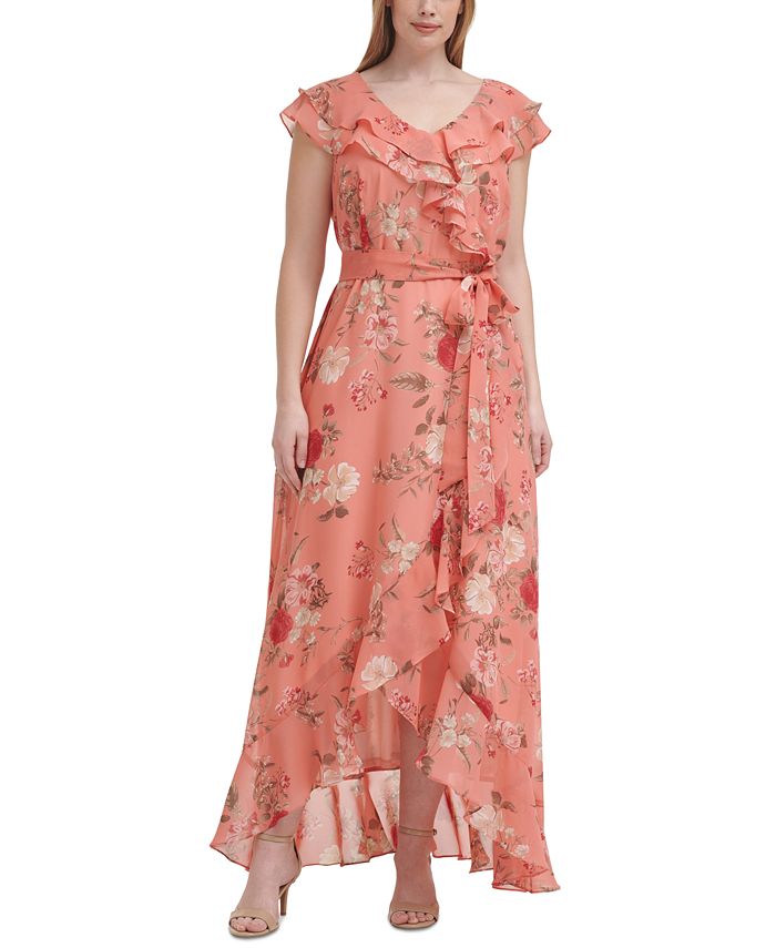 Jessica Howard Plus Size Ruffled Floral-Print Dress - Macy's