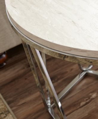 Lunia Faux Stone Round Side Table
