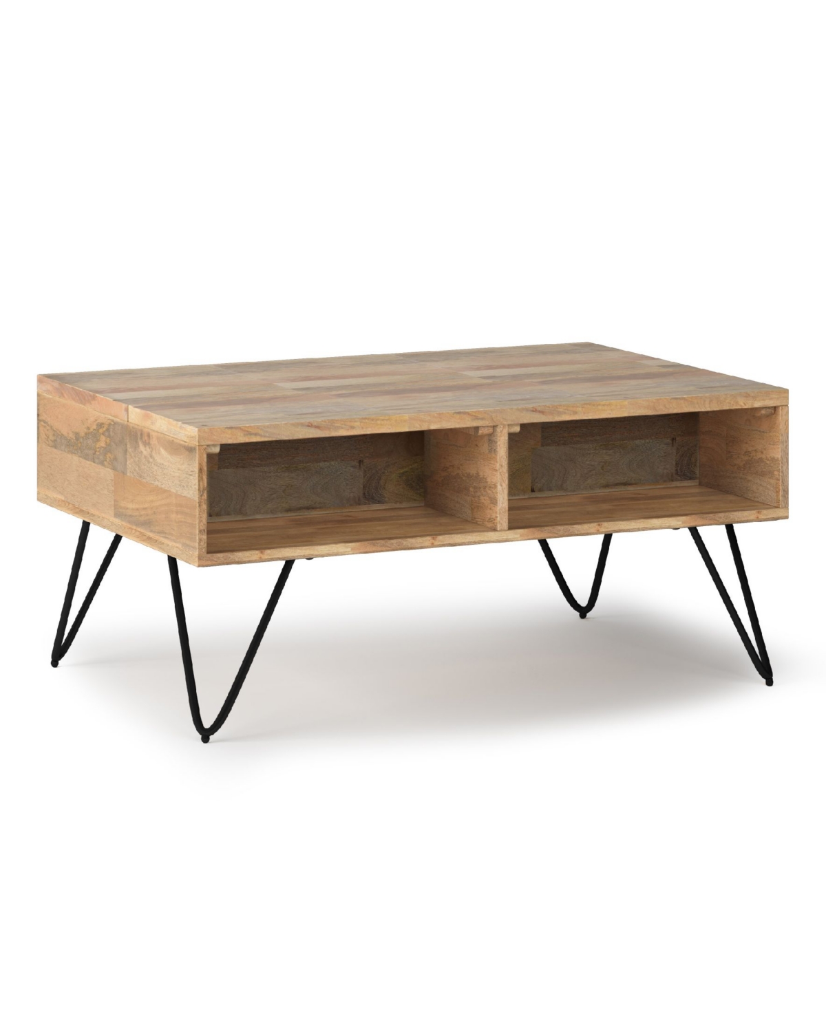 Simpli Home Hunter Solid Mango Wood Small Lift Top Coffee Table In Natural