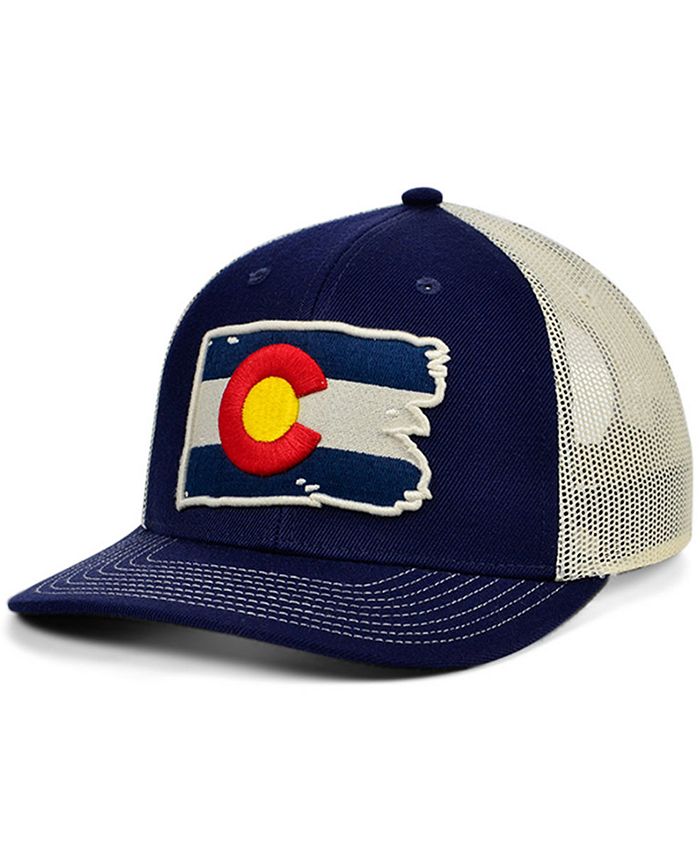Lids Local Crowns Colorado Torn and Tattered Flag Curved Trucker Cap ...