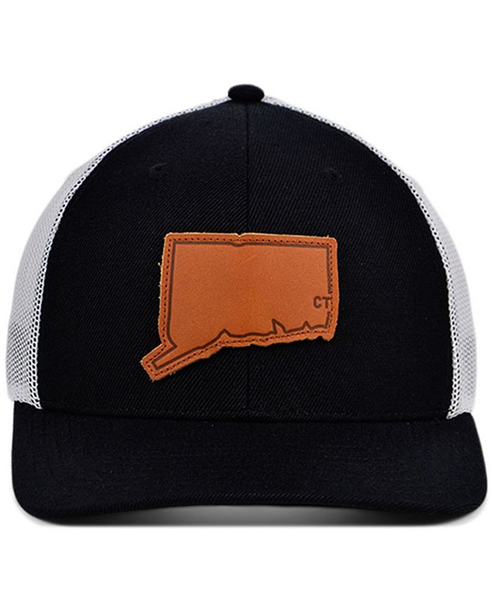 Lids Local Crowns Connecticut Black White Leather State Patch Curved