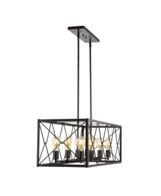 Galax 8-Light Adjustable Iron Farmhouse Industrial LED Dimmable Pendant