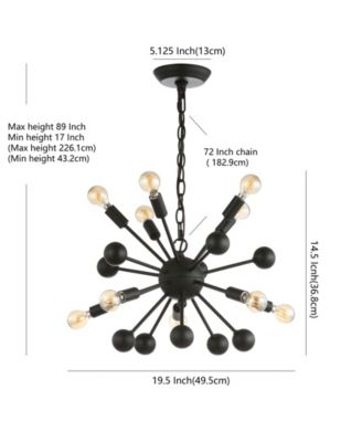Orbit 10-Light Adjustable Modern Industrial Sputnik LED Chandelier