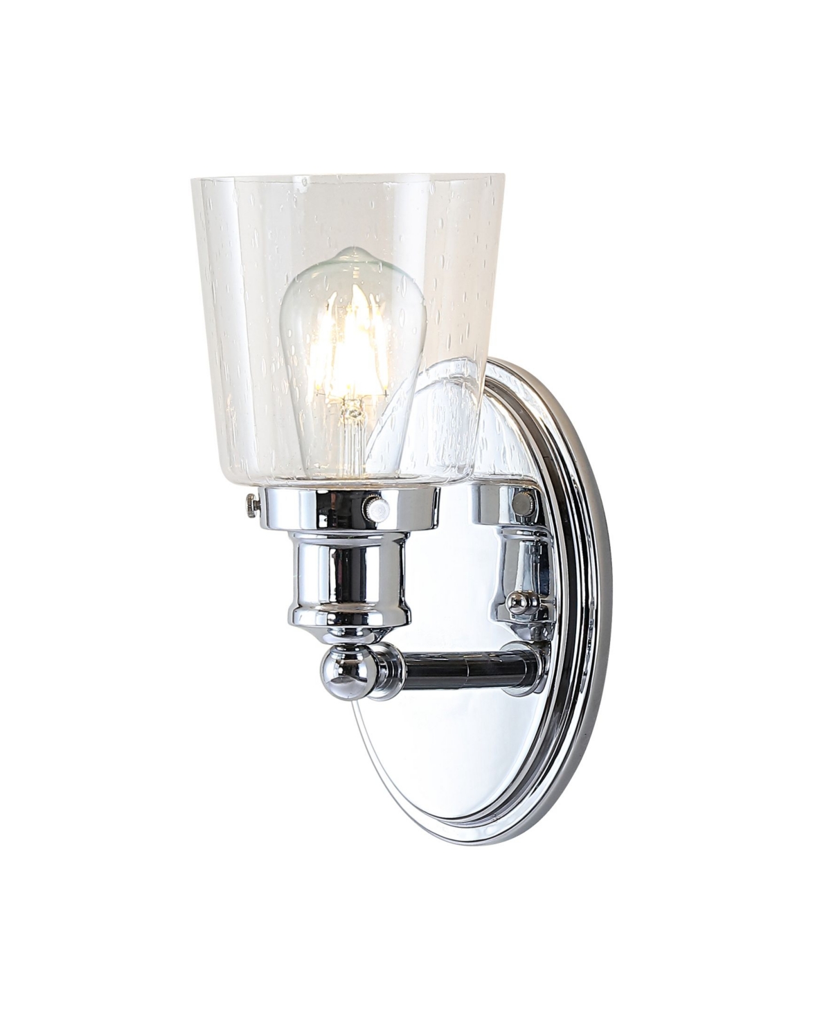 Beverly 1-Light Glass Classic Cottage Led Vanity Light - Silver-tone