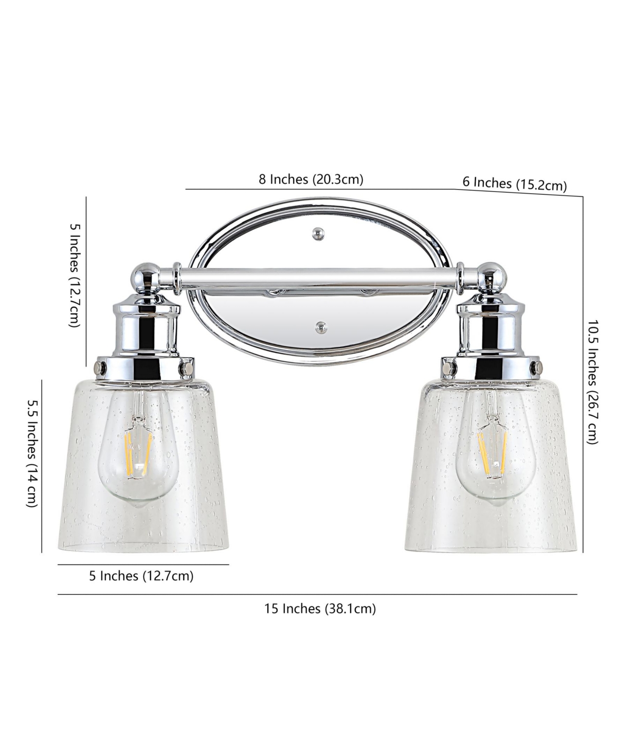 Beverly 2-Light Glass Classic Cottage Led Vanity Light