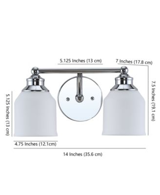 Lydia 2-Light Glass Farmhouse Cottage LED Vanity Light