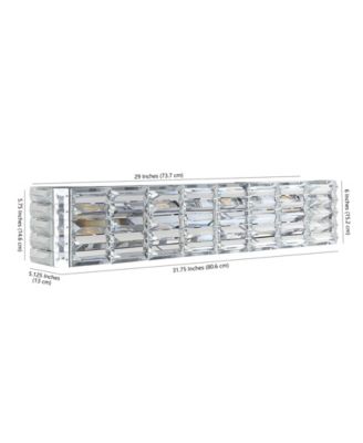 Evelyn Crystal Rectangle 4-Light Glam Modern LED Vanity Light