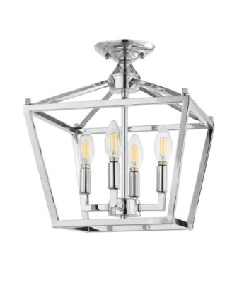 Plains Mini Lantern 4-Light Iron Modern Farmhouse LED Flush Mount