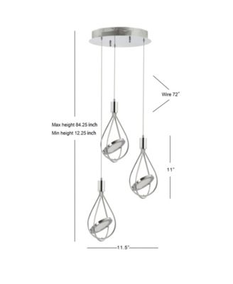 Orion 11.5" Adjustable Modern Integrated 3-Light Cluster Led Pendant