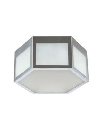 Moderno 15.75" Hexagon, Frosted Glass Led Flush Mount