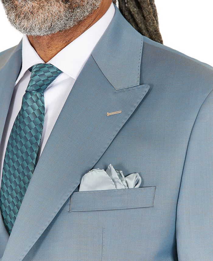 Tayion Collection Men's ClassicFit Solid Teal Suit Separates Jacket