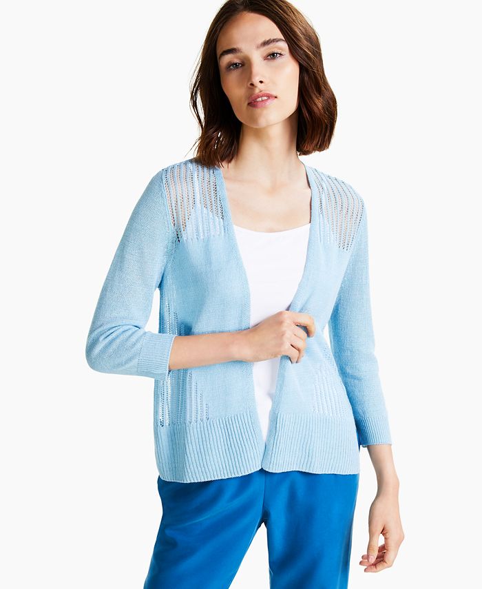 Alfani Mixed-Stitch Cardigan Sweater, Created for Macy's - Macy's