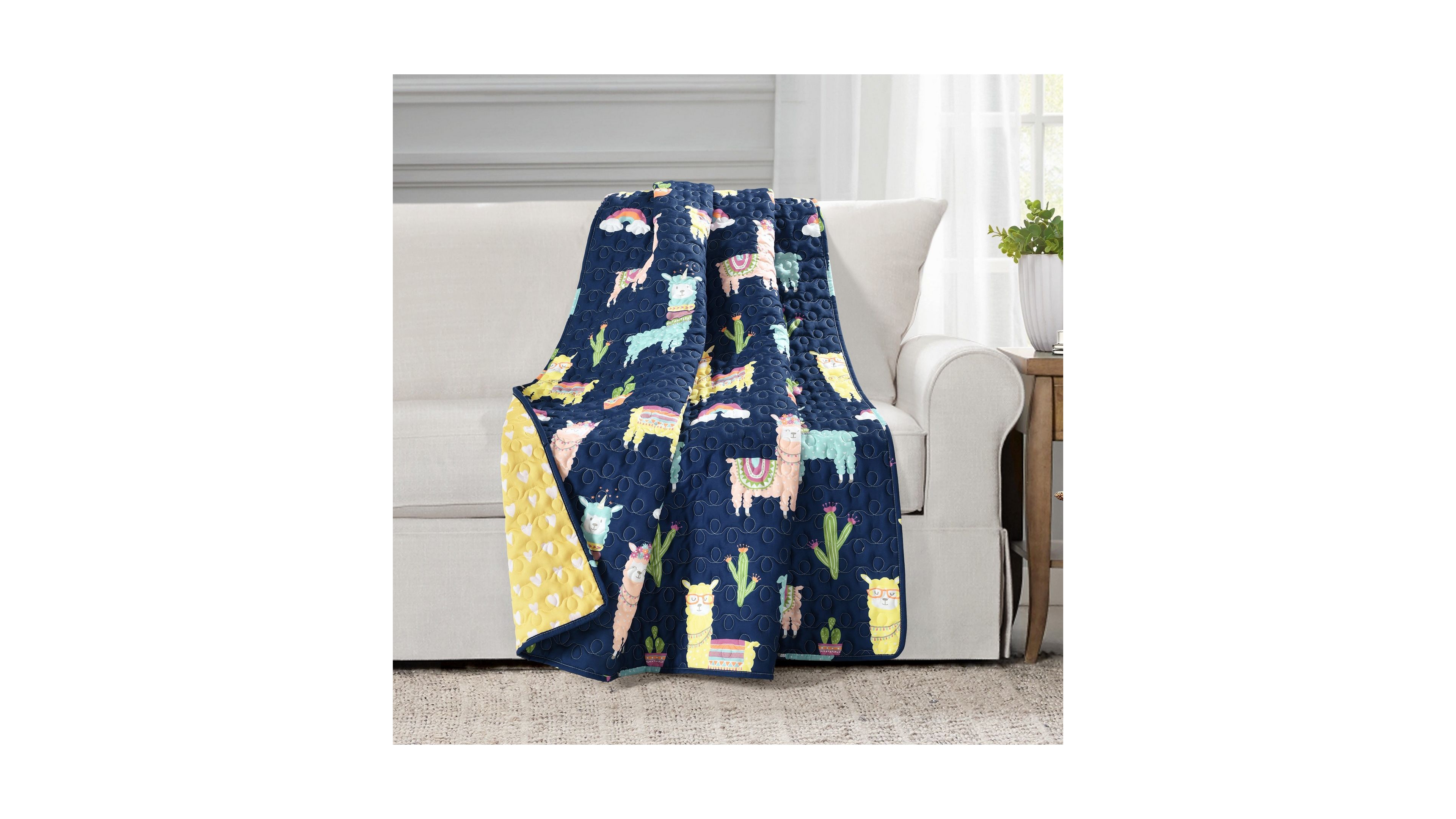 Lush Decor Kids Southwest Llama Cactus Throw, 60" x 50"