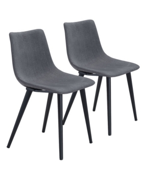 Zuo Daniel Dining Chair, Set Of 2 In Gray