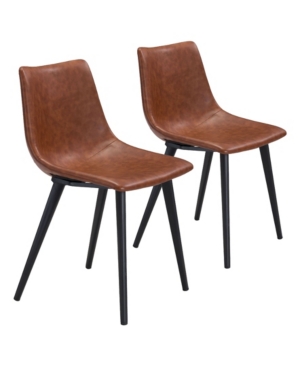 Zuo Daniel Dining Chair, Set Of 2 In Brown