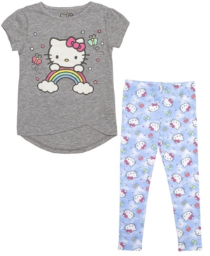 Little Girls 2 Piece Short Sleeve Leggings Set