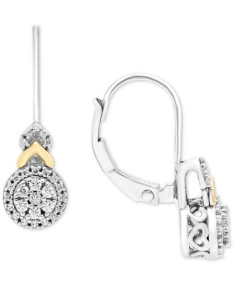 macys diamond halo drop earrings